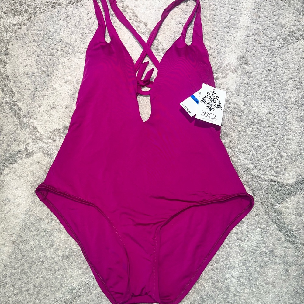 BECCA Women’s Fuchsia One Piece Swimsuit XL